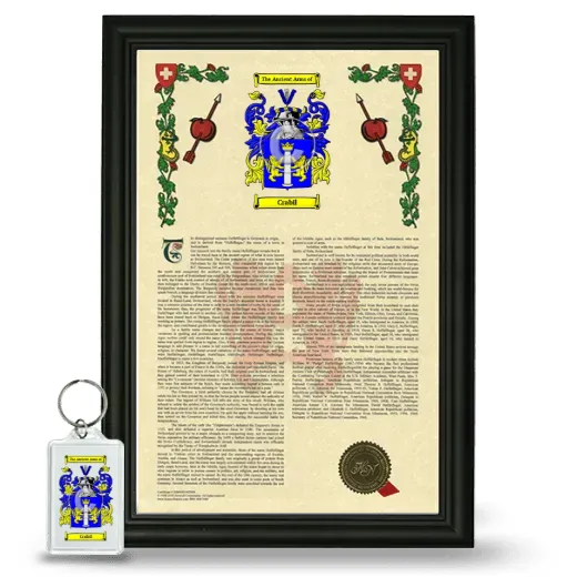 Crabil Framed Armorial History and Keychain - Black