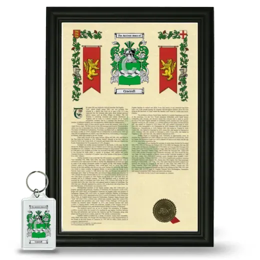 Cracroft Framed Armorial History and Keychain - Black