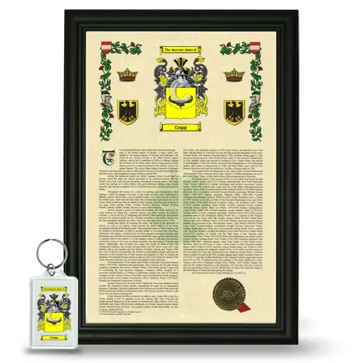 Crapp Framed Armorial History and Keychain - Black
