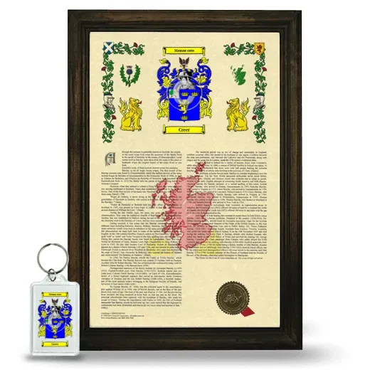 Creer Framed Armorial History and Keychain - Brown