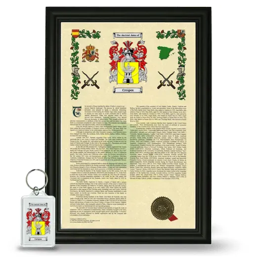 Crespos Framed Armorial History and Keychain - Black