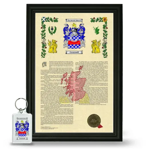 Cressewell Framed Armorial History and Keychain - Black