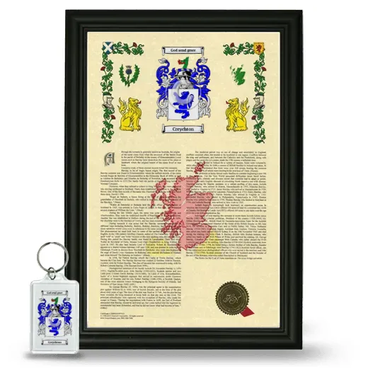 Creychton Framed Armorial History and Keychain - Black