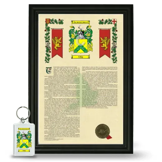 Crisp Framed Armorial History and Keychain - Black