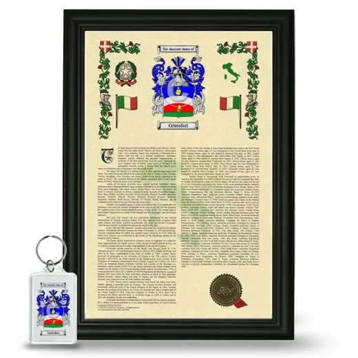 Cristofari Framed Armorial History and Keychain - Black