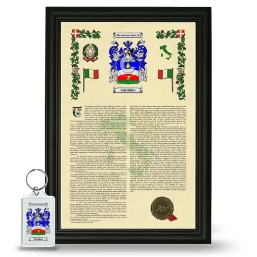 Cristofaro Framed Armorial History and Keychain - Black