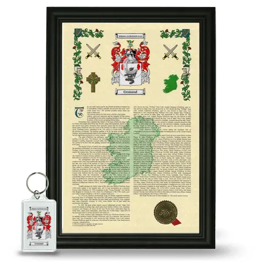 Crossand Framed Armorial History and Keychain - Black