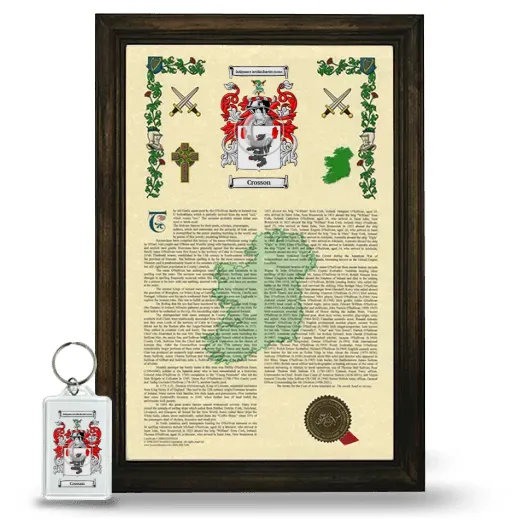 Crosson Framed Armorial History and Keychain - Brown