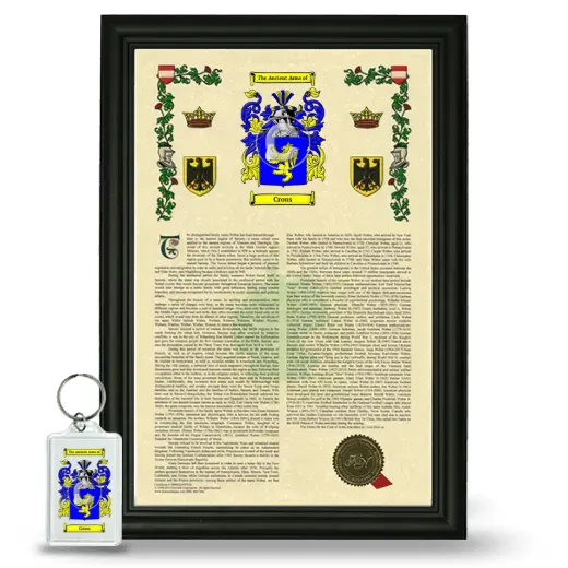 Crous Framed Armorial History and Keychain - Black