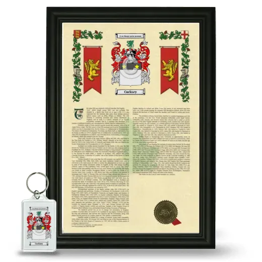 Cuckney Framed Armorial History and Keychain - Black