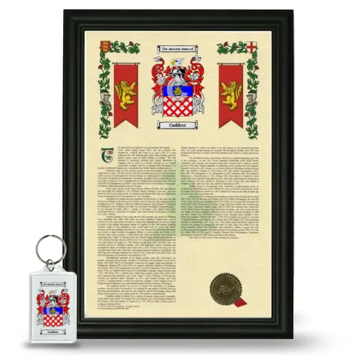 Cuddent Framed Armorial History and Keychain - Black