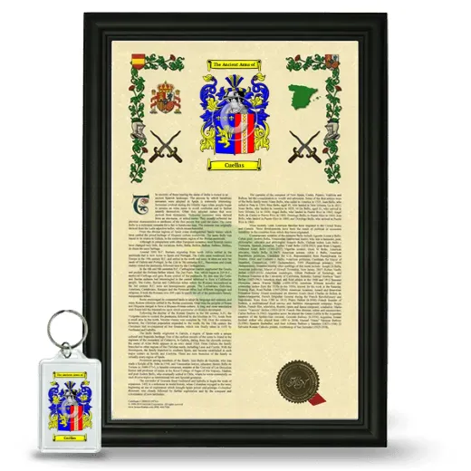 Cuellas Framed Armorial History and Keychain - Black