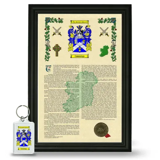 Cummings Framed Armorial History and Keychain - Black