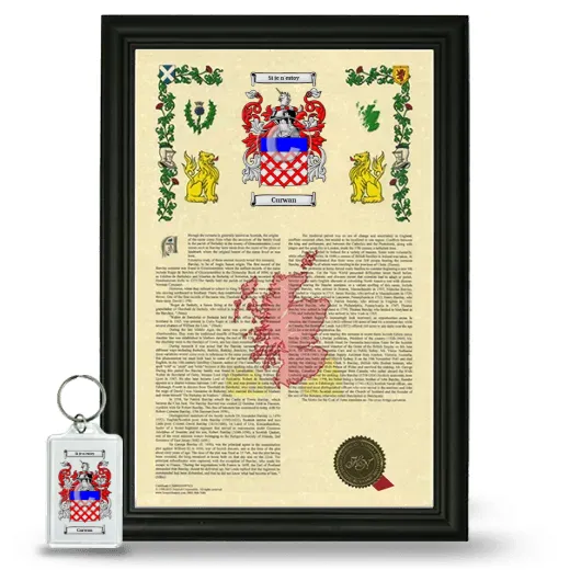 Curwan Framed Armorial History and Keychain - Black