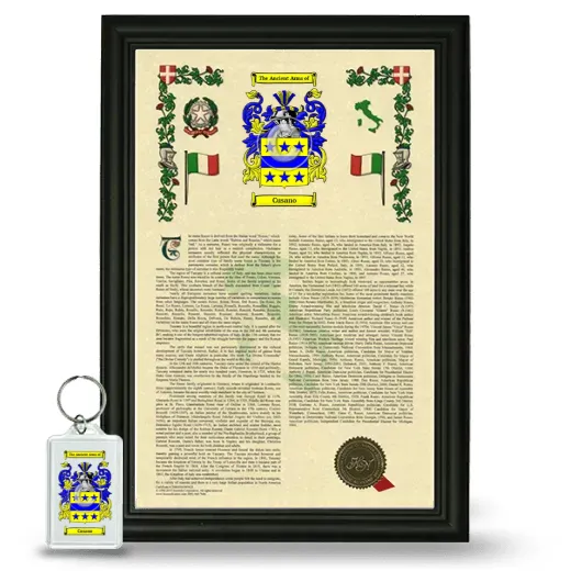 Cusano Framed Armorial History and Keychain - Black