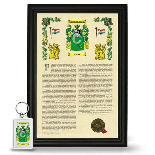 Cuyler Framed Armorial History and Keychain - Black