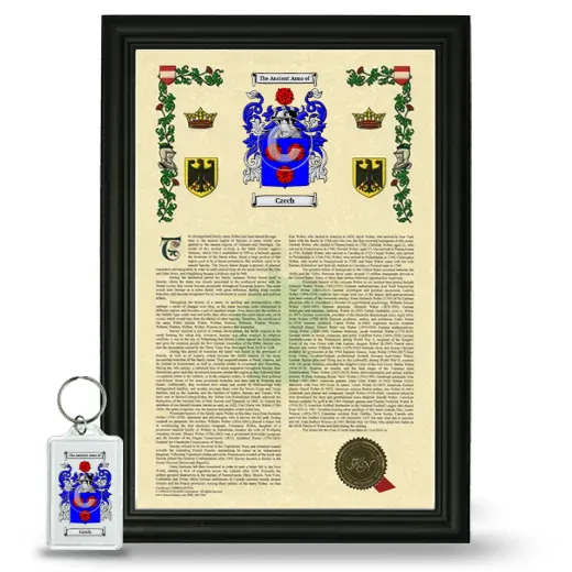 Czech Framed Armorial History and Keychain - Black