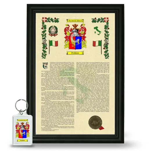 D'adamo Framed Armorial History and Keychain - Black
