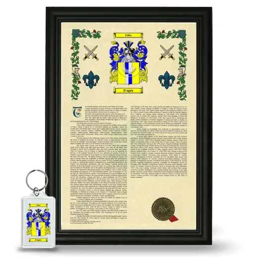 D'agey Framed Armorial History and Keychain - Black