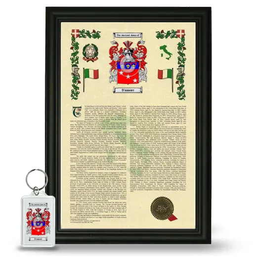 D'amore Framed Armorial History and Keychain - Black
