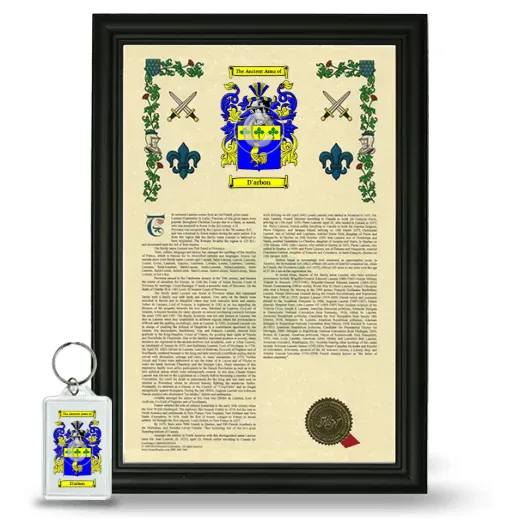 D'arbon Framed Armorial History and Keychain - Black
