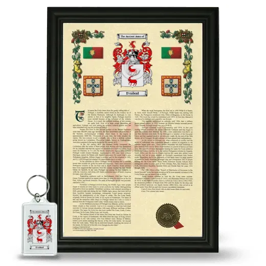 D'cabral Framed Armorial History and Keychain - Black