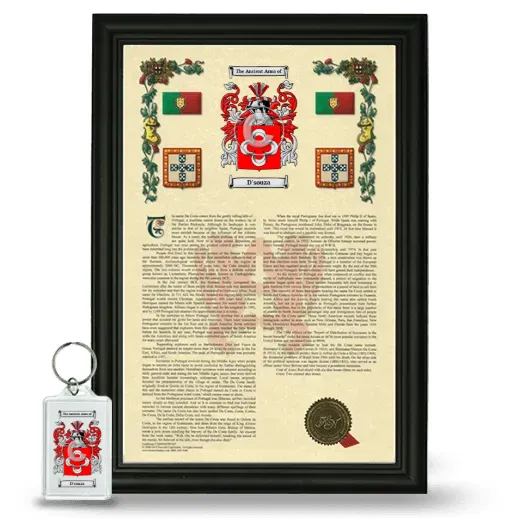 D'souza Framed Armorial History and Keychain - Black