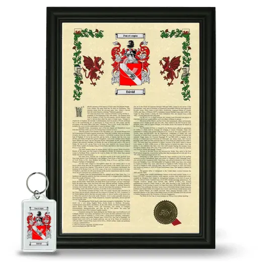 Dávid Framed Armorial History and Keychain - Black
