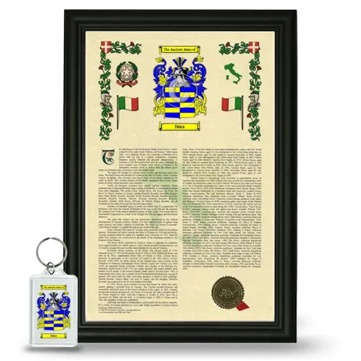 Dóra Framed Armorial History and Keychain - Black
