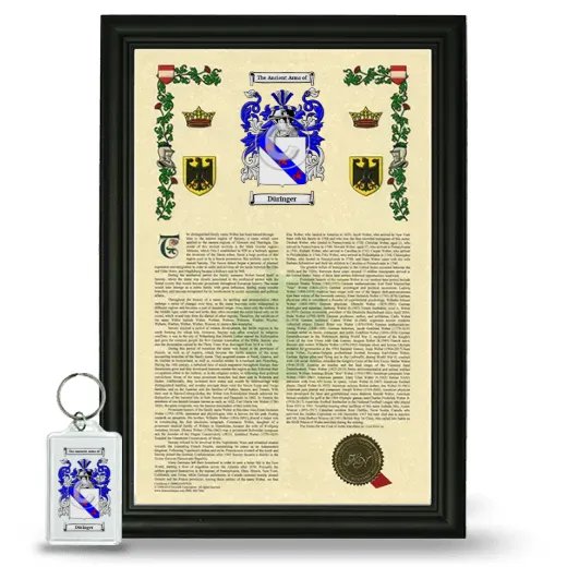 Düringer Framed Armorial History and Keychain - Black