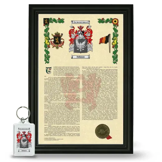Dahman Framed Armorial History and Keychain - Black
