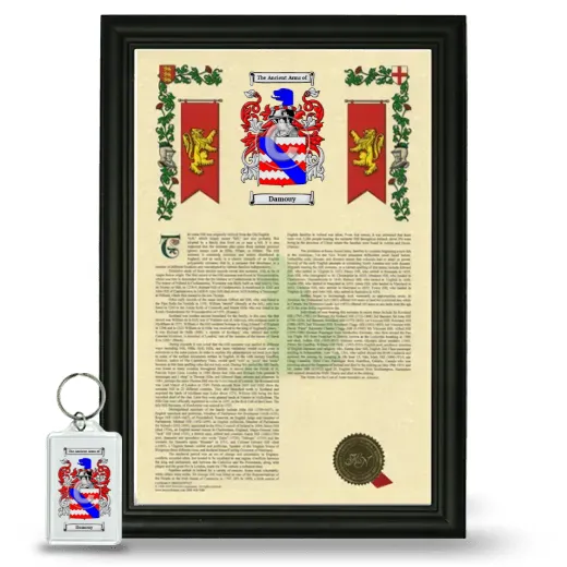 Damouy Framed Armorial History and Keychain - Black