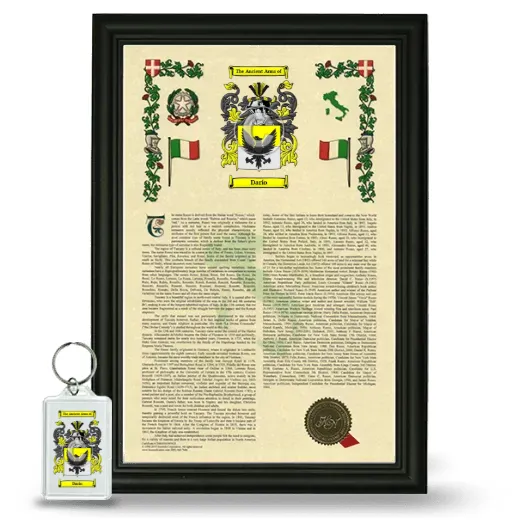 Darío Framed Armorial History and Keychain - Black