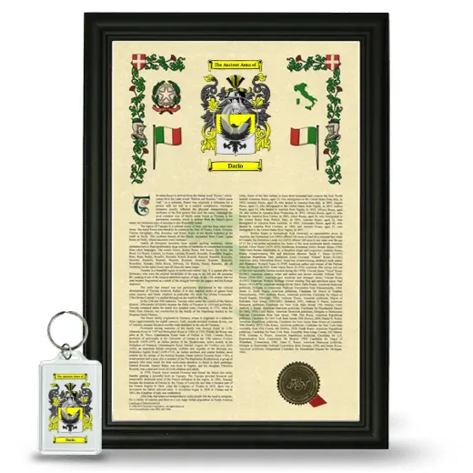 Dario Framed Armorial History and Keychain - Black