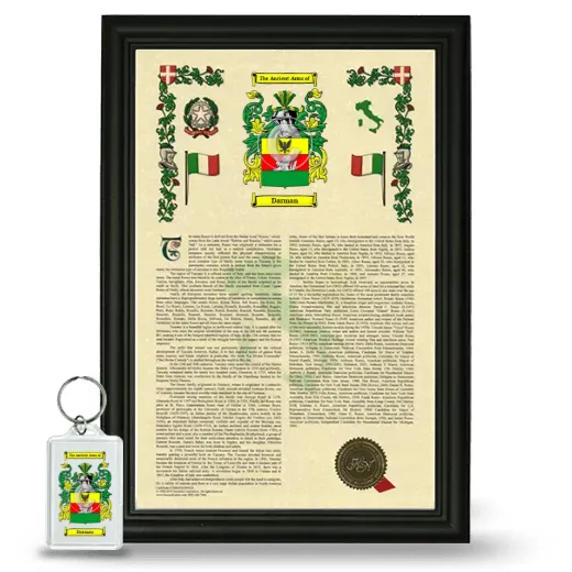 Darman Framed Armorial History and Keychain - Black