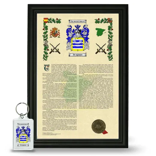 De aguayo Framed Armorial History and Keychain - Black