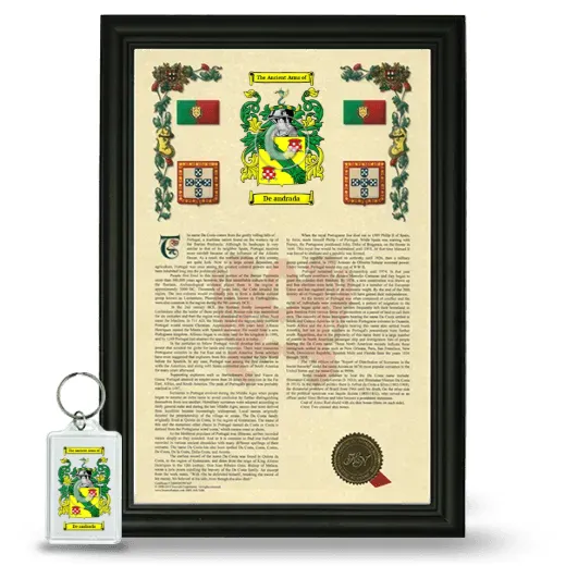 De andrada Framed Armorial History and Keychain - Black