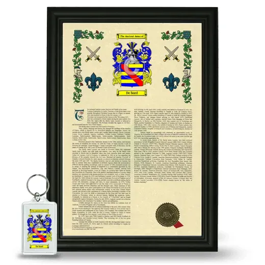 De bord Framed Armorial History and Keychain - Black