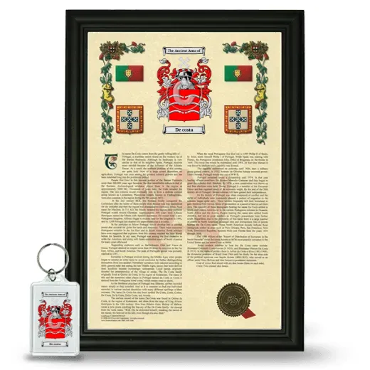 De costa Framed Armorial History and Keychain - Black