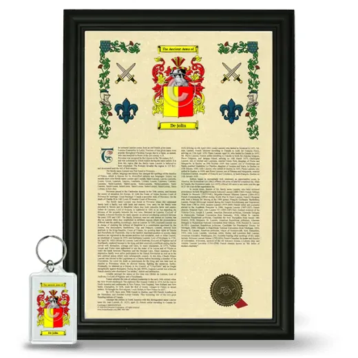 De jolin Framed Armorial History and Keychain - Black