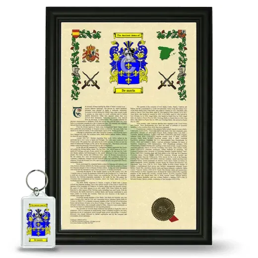 De maria Framed Armorial History and Keychain - Black