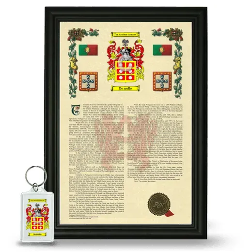 De mello Framed Armorial History and Keychain - Black