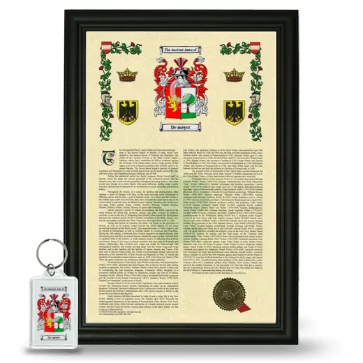De meyer Framed Armorial History and Keychain - Black