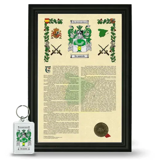 De saucedo Framed Armorial History and Keychain - Black
