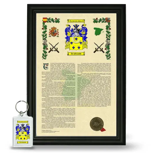 De'alvarado Framed Armorial History and Keychain - Black