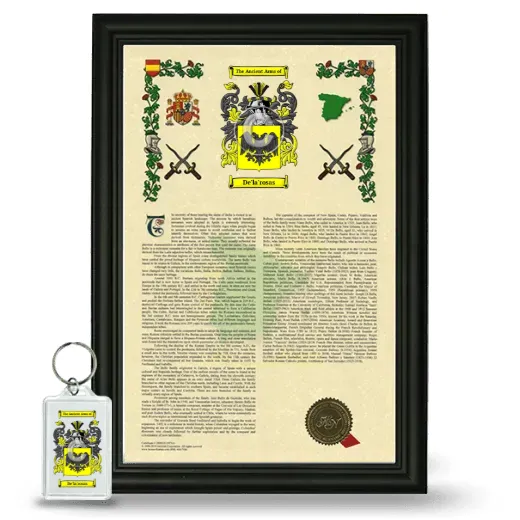 De'la'rosas Framed Armorial History and Keychain - Black