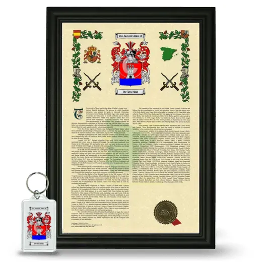 De'los'rios Framed Armorial History and Keychain - Black