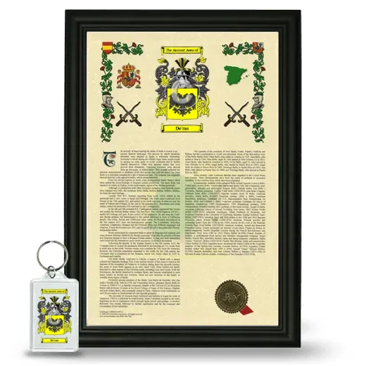 De'ras Framed Armorial History and Keychain - Black