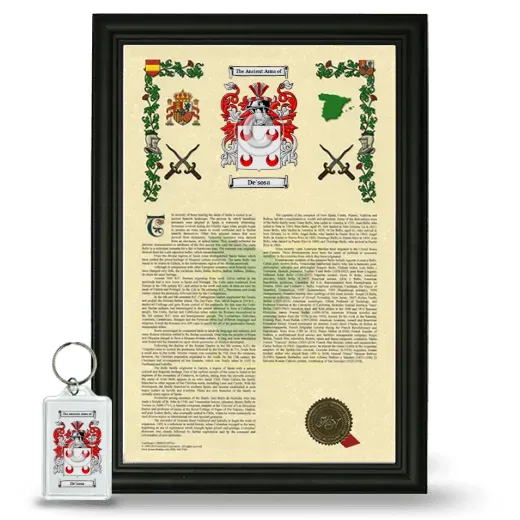 De'sosa Framed Armorial History and Keychain - Black