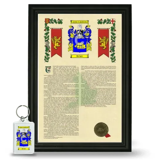 De'wet Framed Armorial History and Keychain - Black